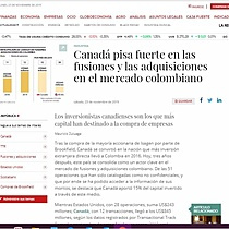 Canad pisa fuerte en las fusiones y las adquisiciones en el mercado colombiano